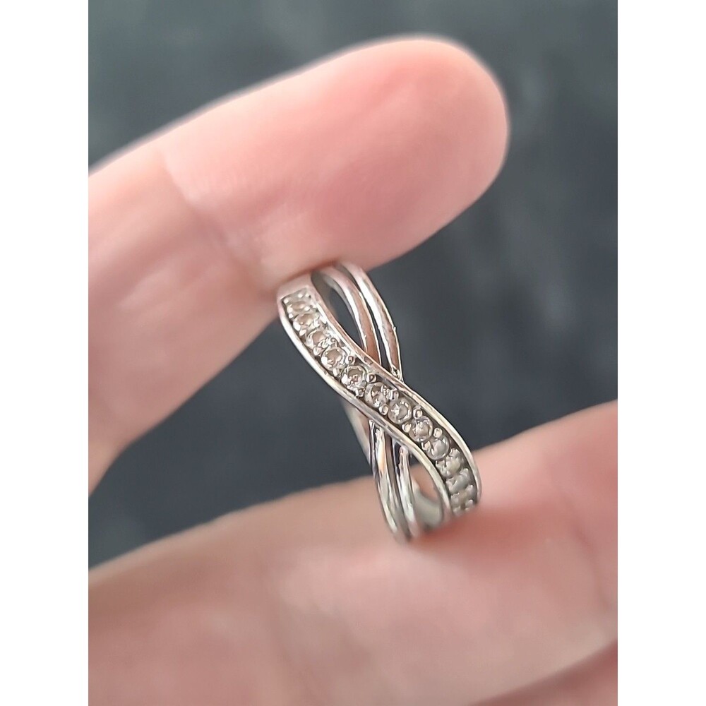 925 Sterling Silver CZ Ring Size US 7.75 Vintage